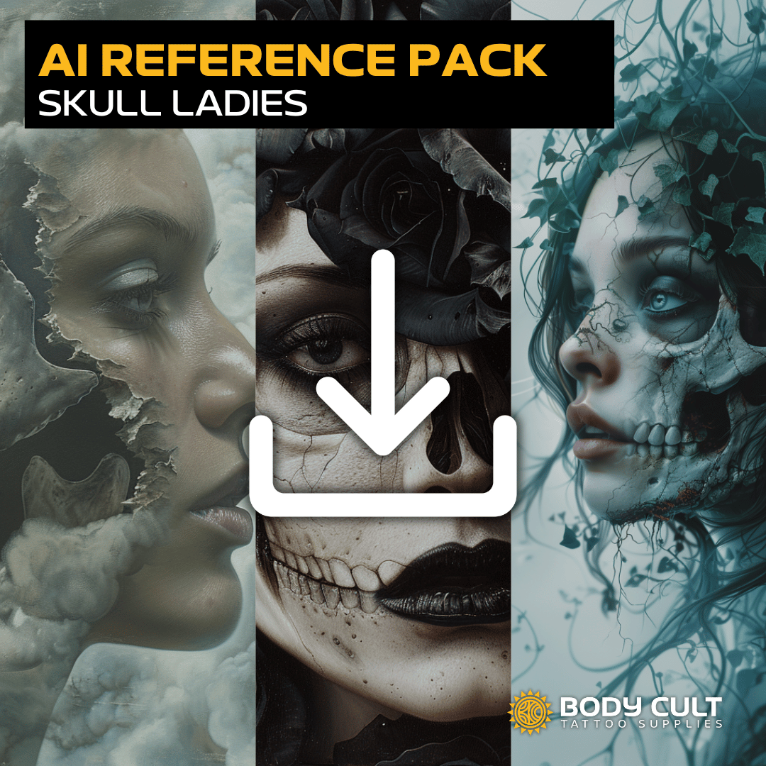 Body Cult Tattoo Supplies - AI Reference Pack - Skull Ladies