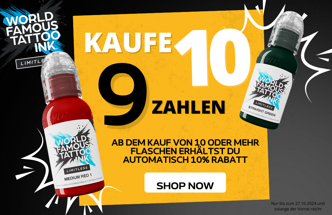 Jetzt bei unserer Oktober World Famous Ink Aktion richtig sparen!