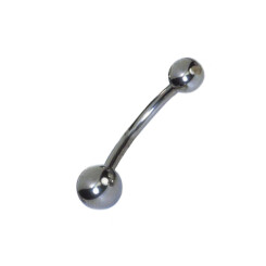 Banana - Basic titanium -  Titanium ball - 1,6 mm x 9 mm...