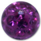 Threaded ball - Basic Titan with rhinestone - M1,2 mm x 3 mm - AM amethyst - 5 Pcs/Pack