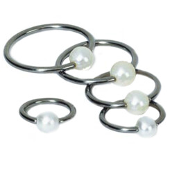 BCR - Basic Titan - Cultured pearl - 1,2 mm x 7 mm - 2...