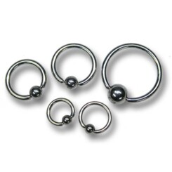 BCR - 316 L stainless steel - With ball - 1,2 mm x 10 mm...