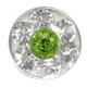 Barbell - 316 L stainless steel - With crystal - 1,6 mm x 14 mm - 1 x PE light green and 8 x CZ white - 2 Pcs/Pack