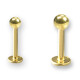 Labret - Gold Line 316 L vergoldet - 1 µm - 1,6 mm x  6 mm x 4 mm Kugel - 5 Stück/Pack