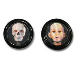 UV-Acryl - Video Plug - Babykopf-Totenkopf - 6 mm