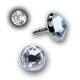 Bioplast Push Stud - Titan Design 2 mit Swarovski Crystal ca. 3,7 mm AQ Aquamarin - 5 Stück/Pack