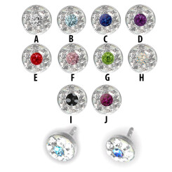 Push-fit disc for bioplast studs - WithSwarovski Crystal - 4,3 mm - AM amethyst - 3 Pcs/Pack