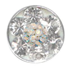 Push-fit schijfje voor Bioplast Studs - Met Swarovski Kristal - 4,3 mm - AB Regenboog - 3 stuks/verpakking