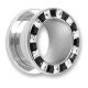 Vleestunnel - Chirurgisch Staal 316 L - Swarovski Kristal - 12 mm - Zwart-Wit