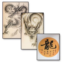 Chinese traditional ink Paintings of Dragons