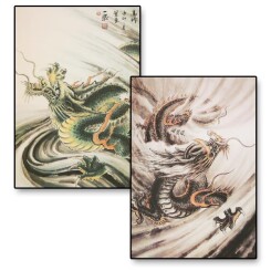 Chinese traditionele inktschilderijen van draken