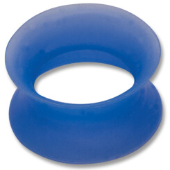 Double flared tunnel - Silicone - 6 mm - Blue