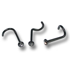 Nose stud in Black Steel 316 L - 0,8 mm - 5 Pcs/Pack