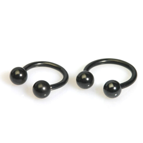 Circularbarbell - Black Line Titan - With ball - 1,6 mm x 10 mm - 5 Pcs/Pack