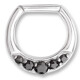 Septum Clipring - 316 L Chirurgenstahl - 1,6 mm x 6 mm - BK schwarz - 2 Stück/Pack