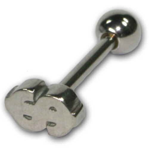 Barbell with threaded accessory for the tounge - 316 L stainless steel - Dollar sign - 2 Pcs/Pack