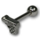 Barbell with threaded accessory for the tounge - 316 L stainless steel - Pistol - 2 Pcs/Pack