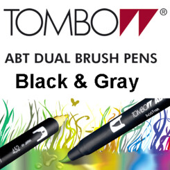 TOMBOW - Zwart en Grijs - ABT Dual Brush Pen