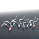 Nose Stud - Basic Titan - With rhinestone - bent - 0,8 mm - AQ Aquamarin - 5 Pcs/Pack