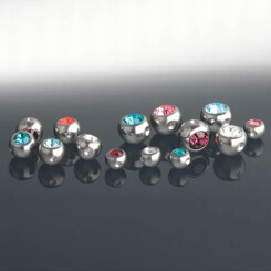 Clamp Ball - Basic Titan - With Rhinestone - 4 mm - BZ teal - 5 Pcs/Pack