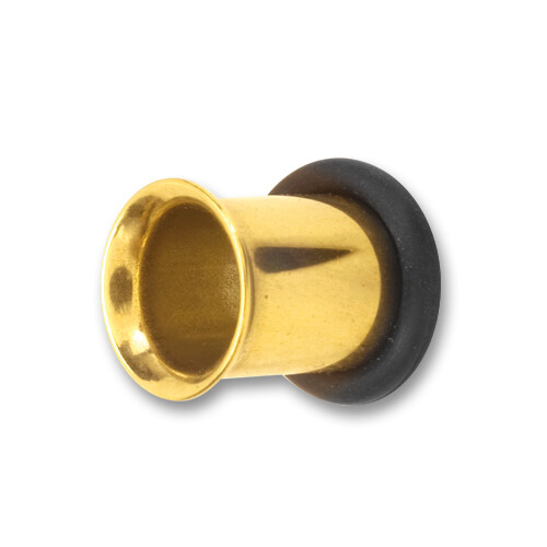 Single Flared Tunnel - PVD Gold 316 L - 7 mm Inside Length 7 mm