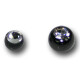 Thread ball - Black Steel 316 L with Crystal CZ white 1,2 mm x 4 mm - 5 Pcs/Pack