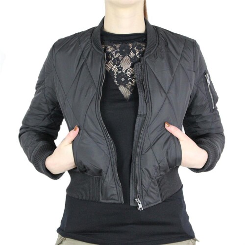 The Inked Army - Ladies - Diamond Quilt Short Bomber Schwarz M