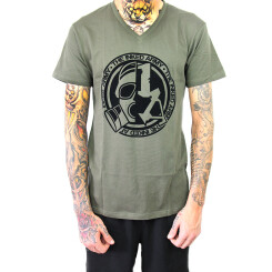 The Inked Army - Heren - T-Shirt V-hals - Olijf
