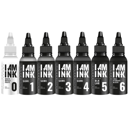 I AM INK - Tattoo Farbe - The First Generation Set - 7 Farbtöne 50 ml