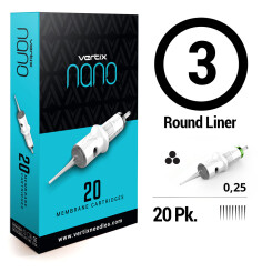 VERTIX - Nano PMU Cartridges - 3 Ronde Liner - 0,25 mm