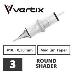 VERTIX - Tattoo Cartridges - 3 Ronde Shader 0.30 mm MT