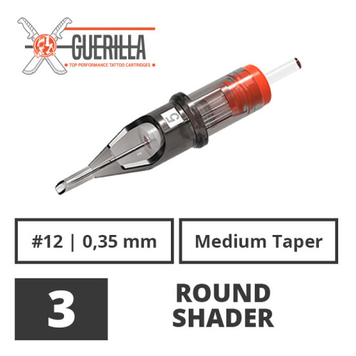 THE INKED ARMY - Guerilla Tattoo Cartridges - 3 Round Shader 0,35 mm MT - 20 pcs