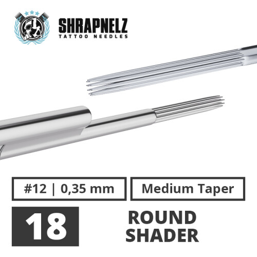 THE INKED ARMY - Shrapnelz Tattoo Needles - 18 Round Shader MT