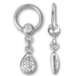 Intim BCR Hänger - Tropfen mit Swarovski Kristall 1,6 mm x 10 mm - 2 Pcs/Pack