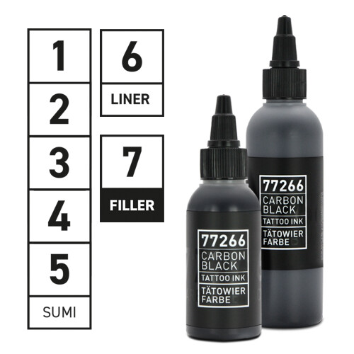 CARBON BLACK - REINVENTED - Tattoo Ink - Set - 7 Shades