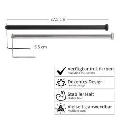 SWAVGO - Keukenrolhouder met kleefoppervlak - Zwart - 1st/verpakking