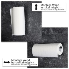 SWAVGO - Kitchen roll holder with adhesive surface - Black - 1pcs/pack