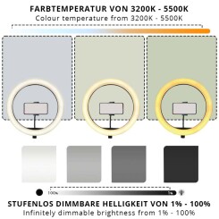 SWAVGO - 10 inch RGB ringlamp met 63 inch statief