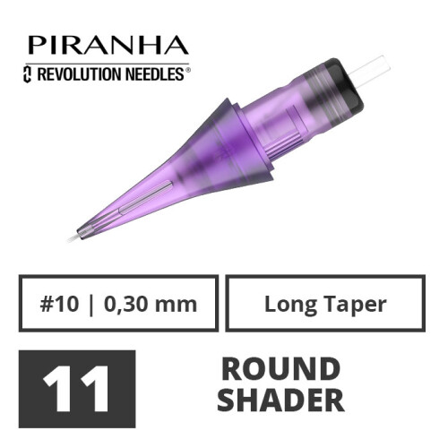PIRANHA - Tattoo Needle Modules - Revolution - 11 Round Shader - 0,30 LT - 20 pcs.