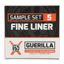 THE INKED ARMY - Guerilla Tatoeage Cartridges - Fine Liner Sample Set - 5 Cartridges