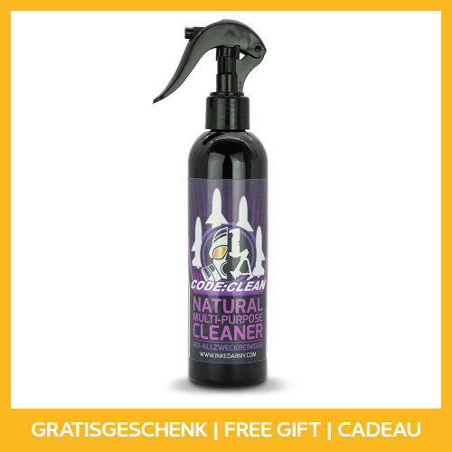 THE INKED ARMY - Code Clean - Speciale reiniger - Tattoo-Inktverwijderaar voor Werkoppervlakken - Biologisch Afbreekbaar - 250 ml