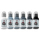 World Famous Limitless - Tattoo Farbe - A.D. Pancho Pastel Grey Set v2 - 6 x 30 ml