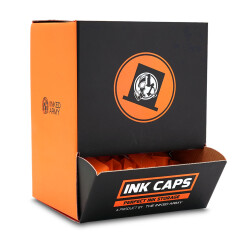 THE INKED ARMY - XXL-Farbkappen - Breiter Fußrand - Orange 12 x 22 mm - 80 Stück/Box