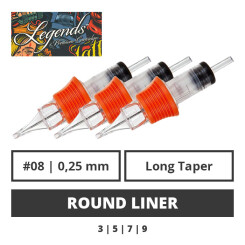 LEGENDS - Tatoeage Cartridges - Round Liner 25 mm LT - 20...