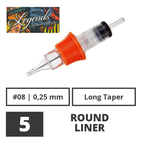 LEGENDS - Tattoo Cartridges - 5 Round Liner 0,25 mm LT - 20 pcs.