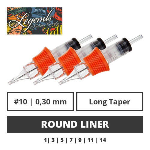 LEGENDS - Tattoo Cartridges - Round Liner 0,30 mm LT - 20 pcs.