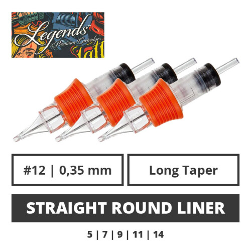 LEGENDS - Tatoeage Cartridges - Straight Round Liner 0,35 mm LT - 20 st.