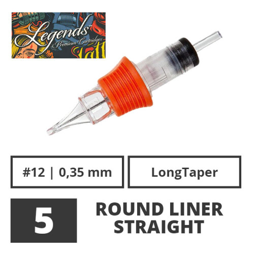 LEGENDS - Tattoo Nadelmodule - 5 Straight Round Liner 0,35 mm LT - 20 Stk.