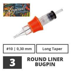 LEGENDS - Tatoeage Cartridges - 3 Round Liner Bugpin 0,30...