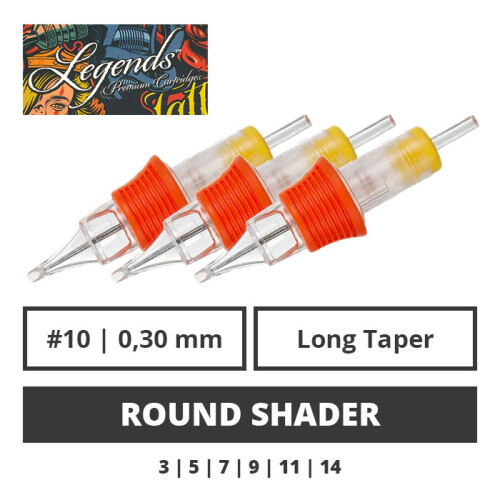 LEGENDS - Tattoo Cartridges - Round Shader 0,30 mm LT - 20 pcs.